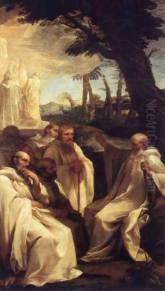 The Vision of St Romuald c. 1631 Oil Painting by Andrea Sacchi
