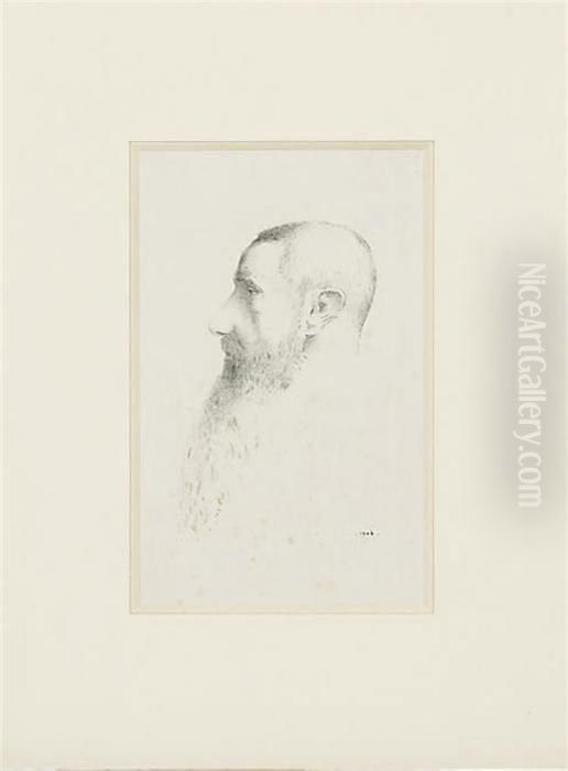 Portrait Du Critique D'art, Roger Marx (mellerio 196) Oil Painting by Odilon Redon