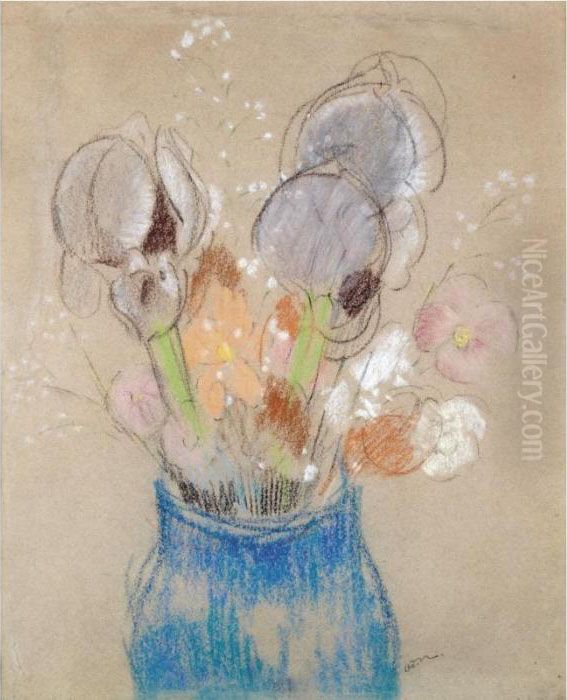 Property From A Massachusetts Estate, Usa
 

 
 
 

 
 Bouquet De Fleurs, Les Iris Oil Painting by Odilon Redon