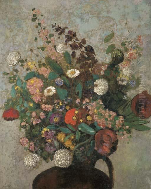 Bouquet De Fleurs Oil Painting by Odilon Redon
