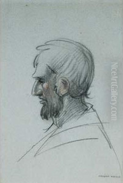 Portrait D'homme Barbu Oil Painting by Odilon Redon