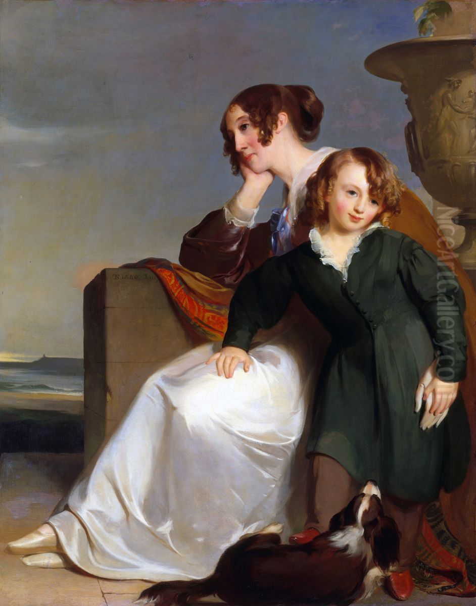 Mother and Son Oil Painting by Thomas Sully