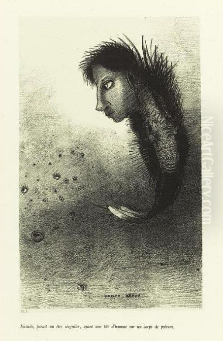 Ensuite Parait Un Etre Singulier... (m. 88) Oil Painting by Odilon Redon