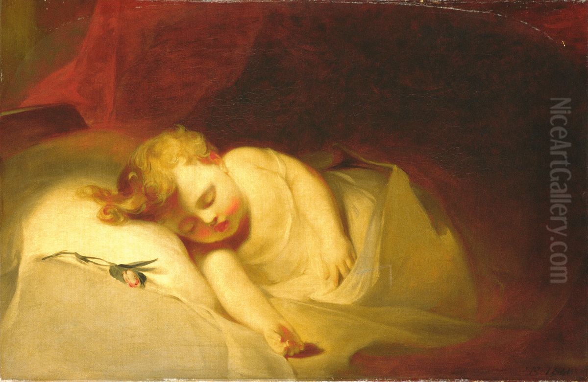 Child Asleep (The Rosebud) Oil Painting by Thomas Sully