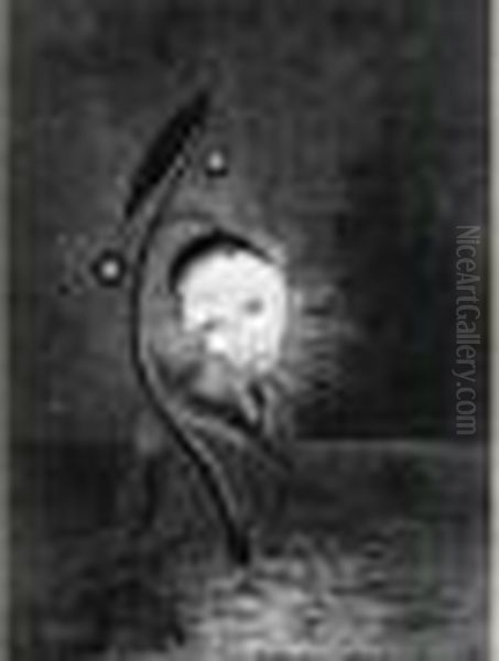 Hommage A Goya. 1885. Oil Painting by Odilon Redon