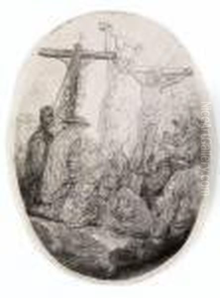 Christ Crucified Between The Two Thieves Oil Painting by Harmenszoon van Rijn Rembrandt