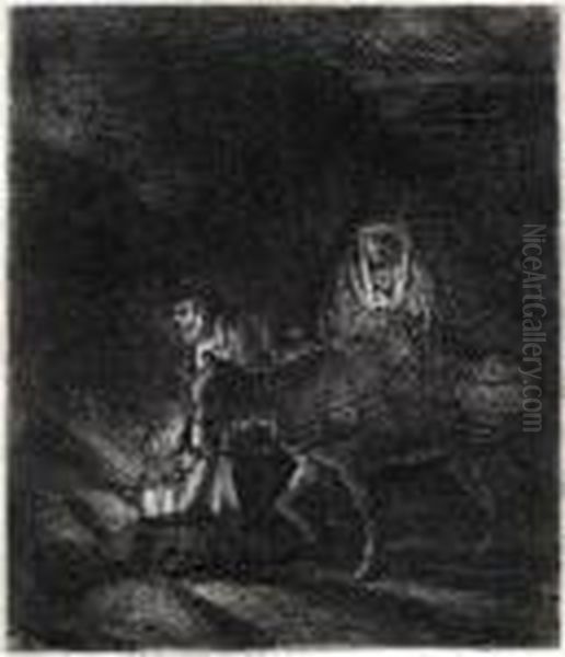 The Flight Into Egypt Oil Painting by Harmenszoon van Rijn Rembrandt
