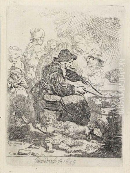 The Pancake Woman Oil Painting by Harmenszoon van Rijn Rembrandt