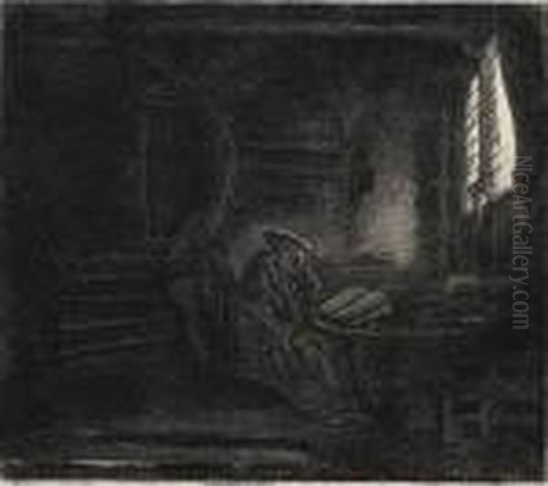St.jerome In A Dark Chamber Oil Painting by Harmenszoon van Rijn Rembrandt