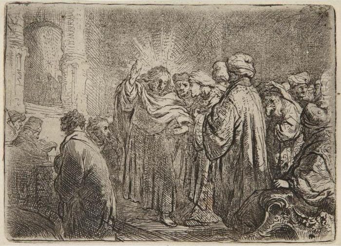 The Tribute Money (b. 68) Oil Painting by Harmenszoon van Rijn Rembrandt