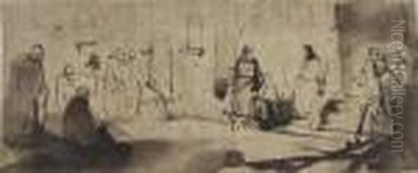 Jesus Devant Les Docteurs De La Loi Oil Painting by Harmenszoon van Rijn Rembrandt