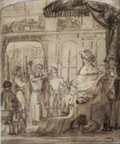 Le Christ Devant Caiphe Oil Painting by Harmenszoon van Rijn Rembrandt