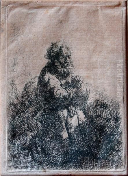 Saint Jerome Agenouille En Priere Oil Painting by Harmenszoon van Rijn Rembrandt