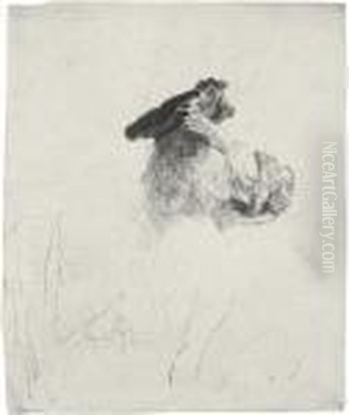 Old Man Shading His Eyes With His Hand Oil Painting by Harmenszoon van Rijn Rembrandt