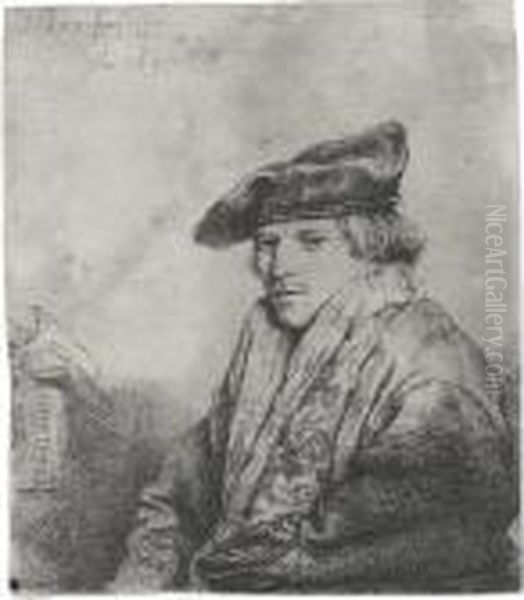 Young Man In A Velvet Cap Oil Painting by Harmenszoon van Rijn Rembrandt