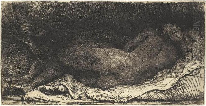 Negress Lying Down Oil Painting by Harmenszoon van Rijn Rembrandt