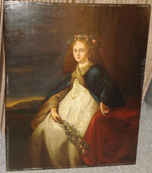 Portrait Of A Young Woman, Possibly Saskia As Flora Oil Painting by Harmenszoon van Rijn Rembrandt