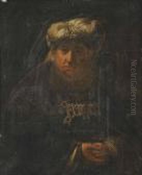 Man In Oriental Costume Oil Painting by Harmenszoon van Rijn Rembrandt