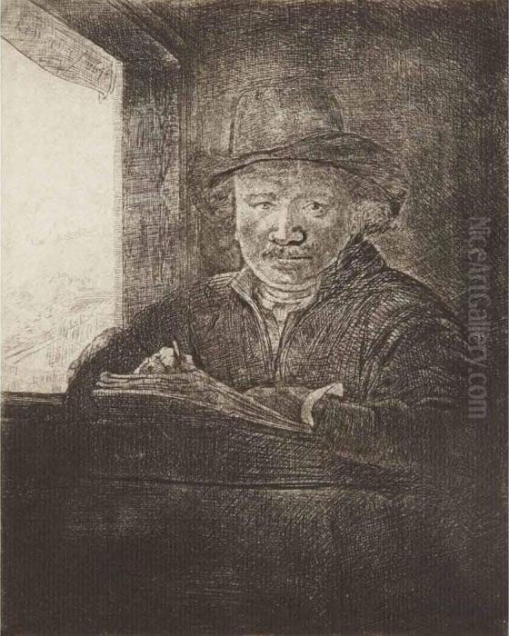 Self-portrait Oil Painting by Harmenszoon van Rijn Rembrandt
