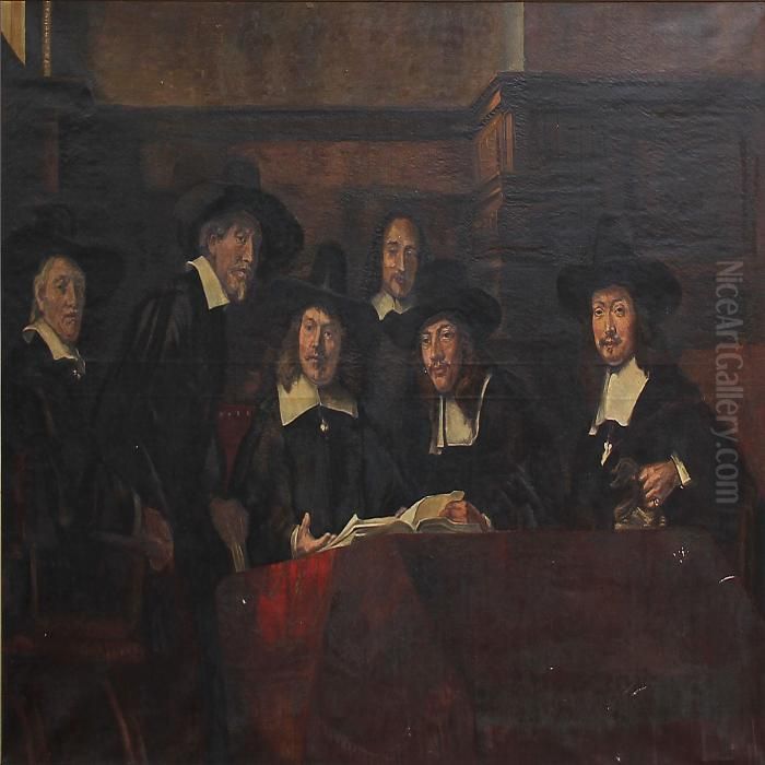 The Syndics Of The Clothmakers' Guild Oil Painting by Harmenszoon van Rijn Rembrandt