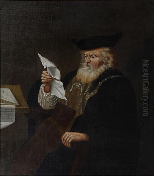 Portrait Of A Rabbi Oil Painting by Harmenszoon van Rijn Rembrandt