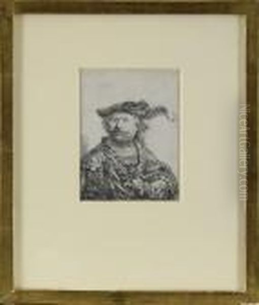 Self Portrait In A Velvet Cap With Plume Oil Painting by Harmenszoon van Rijn Rembrandt