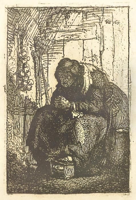 Old Woman With Bag Of Onions Oil Painting by Harmenszoon van Rijn Rembrandt