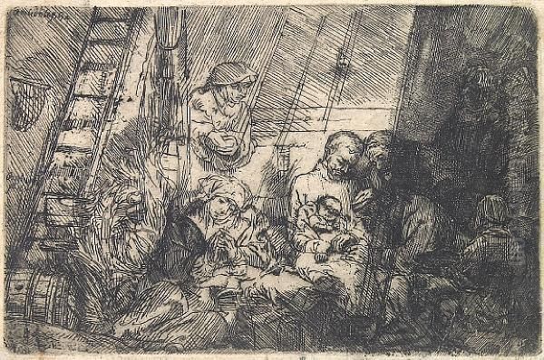 Circumcision In The Stable Oil Painting by Harmenszoon van Rijn Rembrandt