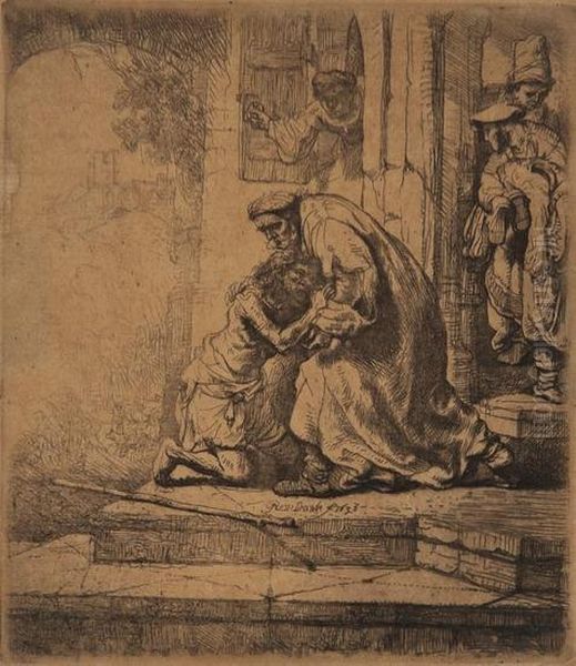 The Return Of The Prodigal Son Oil Painting by Harmenszoon van Rijn Rembrandt