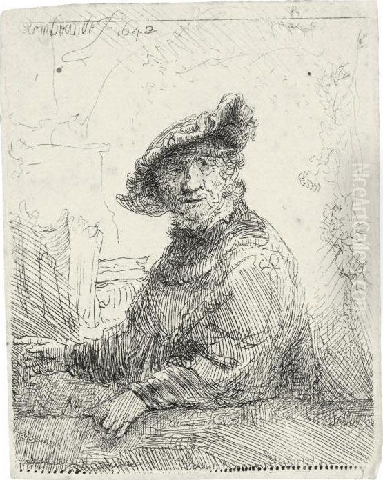 Man In An Arbour Oil Painting by Harmenszoon van Rijn Rembrandt