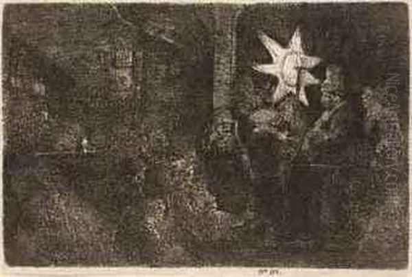 The Star Of The Kings: A Night Piece Oil Painting by Harmenszoon van Rijn Rembrandt