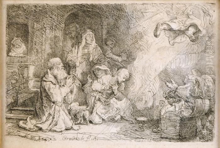 Le Depart De L'ange Oil Painting by Harmenszoon van Rijn Rembrandt