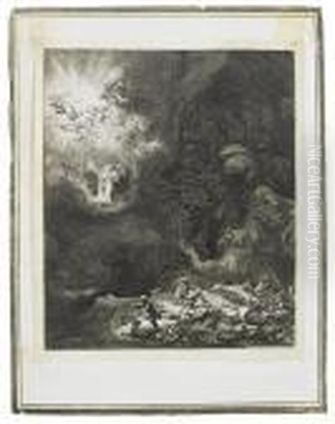 Angel Appearing To The Shepherds Oil Painting by Harmenszoon van Rijn Rembrandt