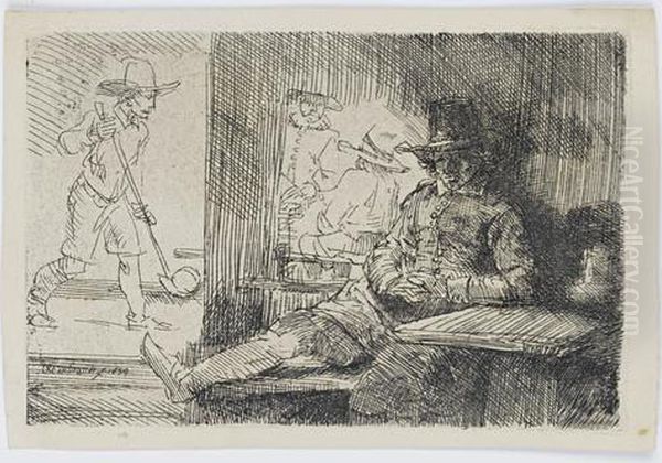 The Golf Player Oil Painting by Harmenszoon van Rijn Rembrandt