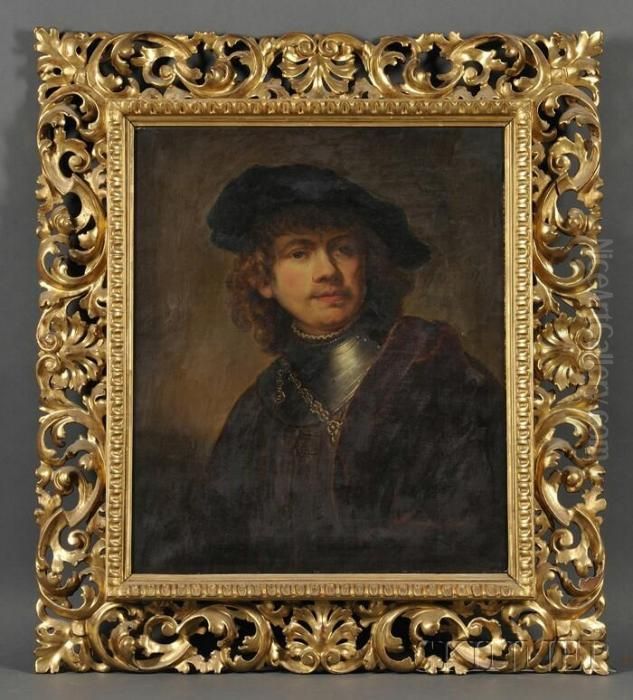 Self-portrait As A Young Man Oil Painting by Harmenszoon van Rijn Rembrandt