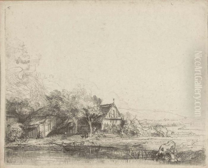 The Landscape With The Cow Oil Painting by Harmenszoon van Rijn Rembrandt