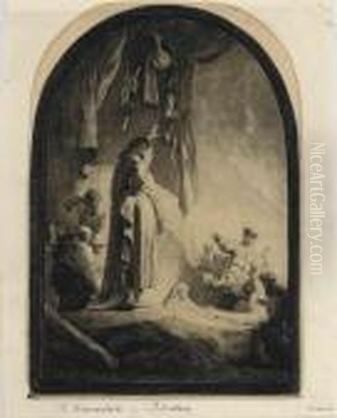The Raising Of Lazarus: Large Plate Oil Painting by Harmenszoon van Rijn Rembrandt