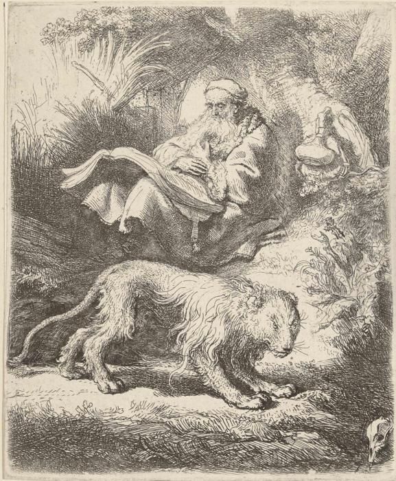 Saint Jerome Reading Oil Painting by Harmenszoon van Rijn Rembrandt