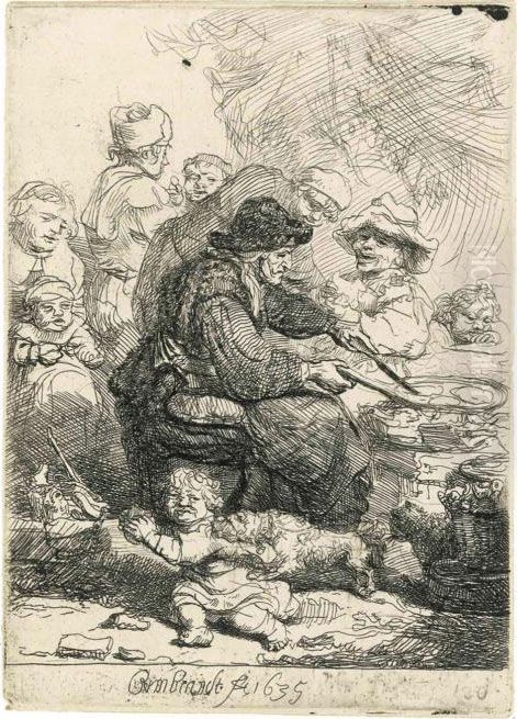 The Pancake Woman Oil Painting by Harmenszoon van Rijn Rembrandt