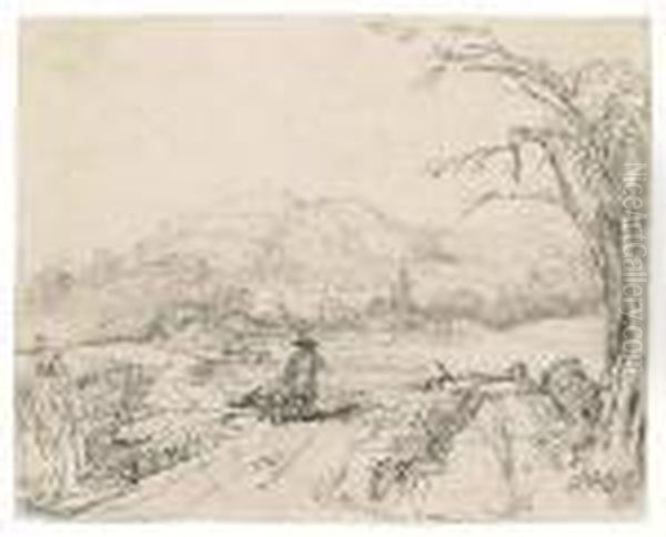 Landscape With Sportsman And Dog Oil Painting by Harmenszoon van Rijn Rembrandt