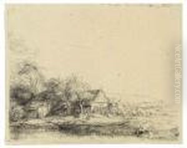 The Landscape With A Cow Oil Painting by Harmenszoon van Rijn Rembrandt
