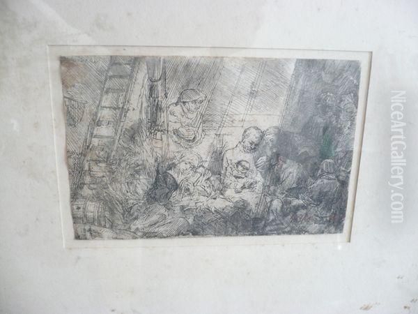 La Circoncision A L'etable. Oil Painting by Harmenszoon van Rijn Rembrandt