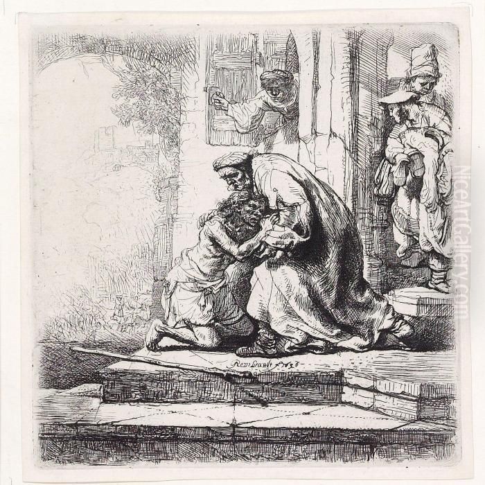 The Return Of The Prodigal Son Oil Painting by Harmenszoon van Rijn Rembrandt