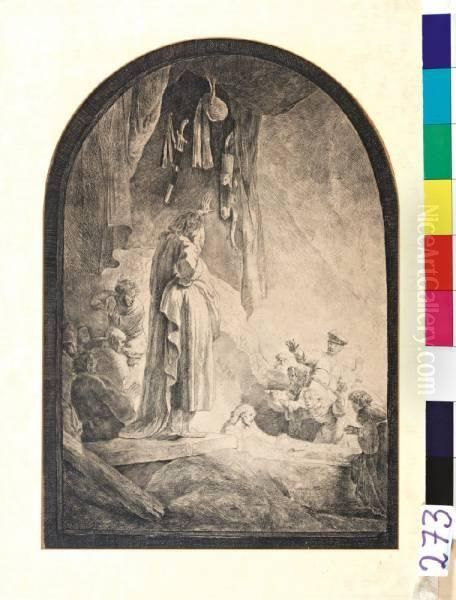 De Opwekking Van Lazarus Oil Painting by Harmenszoon van Rijn Rembrandt
