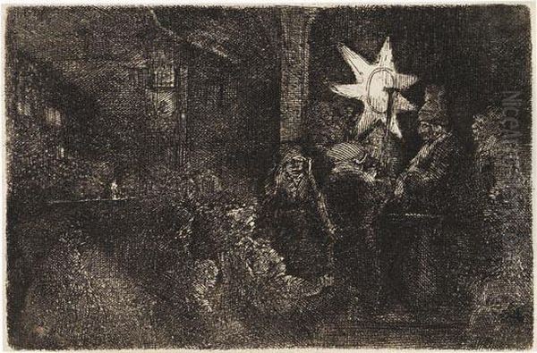 Der Dreikonigsabend Oil Painting by Harmenszoon van Rijn Rembrandt
