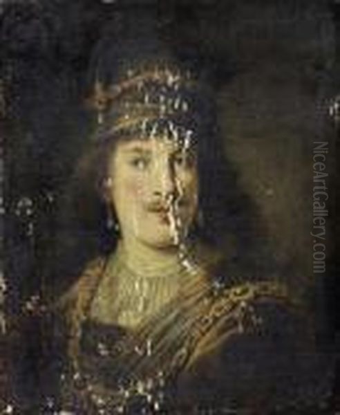 Image Of A Man With A Cap And Plumeof Feathers Oil Painting by Harmenszoon van Rijn Rembrandt
