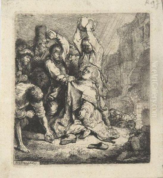 Le Martyre De Saint Etienne Oil Painting by Harmenszoon van Rijn Rembrandt