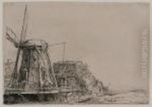The Windmill Oil Painting by Harmenszoon van Rijn Rembrandt