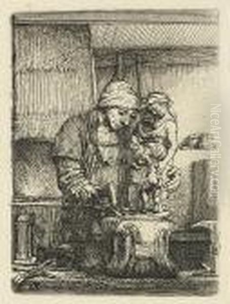 A Goldsmith Oil Painting by Harmenszoon van Rijn Rembrandt