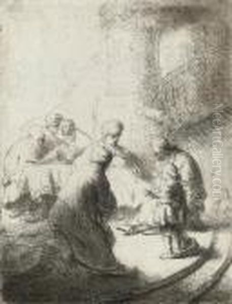 The Flight Into Egypt : A Night Piece Oil Painting by Harmenszoon van Rijn Rembrandt